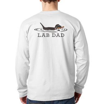 Lab Dad Labrador Retriever Dog Owner Back Print Long Sleeve T-shirt | Mazezy