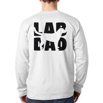 Lab Dad Yellow Labrador Retriever Dog Back Print Long Sleeve T-shirt | Mazezy