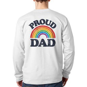 Lgbtq Proud Dad Gay Pride Lgbt Ally Rainbow Father's Day Back Print Long Sleeve T-shirt | Mazezy