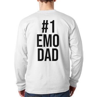 Mens 1 Emo Dad Back Print Long Sleeve T-shirt | Mazezy