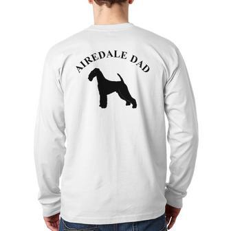 Mens Airedale Dad Airedale Terrier Owner Back Print Long Sleeve T-shirt | Mazezy