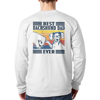 Mens Best Dachshund Dad Ever Dog Lover Father's Day Back Print Long Sleeve T-shirt | Mazezy DE