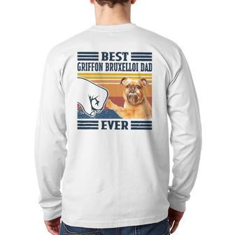 Mens Best Griffon Bruxellois Dad Ever Dog Lover Father's Day Back Print Long Sleeve T-shirt | Mazezy
