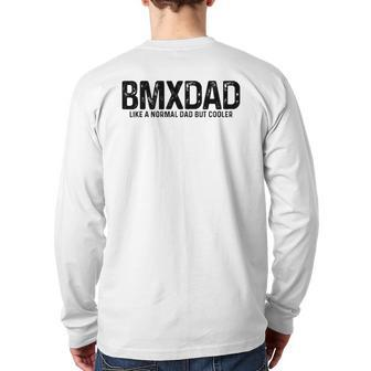 Mens Bmx Dad Bike Bicycle Biking Father's Day For Men Back Print Long Sleeve T-shirt | Mazezy