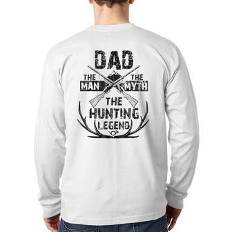 Mens Dad The Man The Myth The Hunting Legendfor Hunters Back Print Long Sleeve T-shirt | Mazezy