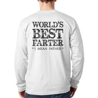 Mens Dad World's Best Farter I Mean Father Papa Back Print Long Sleeve T-shirt | Mazezy