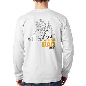 Mens Dog Yorkie I Love Yorkie Dad Best Yorkie Dad Ever Back Print Long Sleeve T-shirt | Mazezy