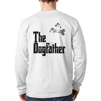 Mens The Dogfather Dad Dog Father's Day Back Print Long Sleeve T-shirt | Mazezy