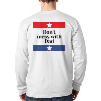 Mens Don't Mess With Dad Texas Dad Father Back Print Long Sleeve T-shirt | Mazezy
