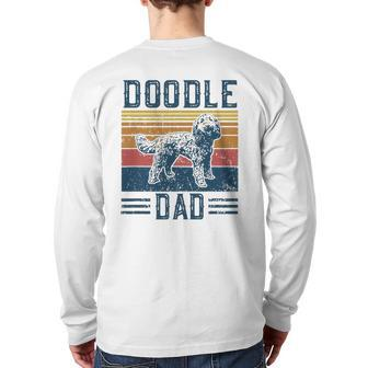 Mens Vintage Doodle Dad Aussie Doodle & Goldendoodle Back Print Long Sleeve T-shirt | Mazezy