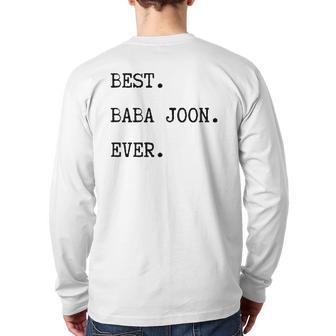 Mens Persian Father's Day Best Baba Joon Ever Back Print Long Sleeve T-shirt | Mazezy