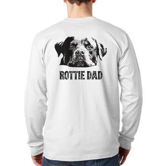 Mens Rottie Dad Rottweiler Dad Back Print Long Sleeve T-shirt | Mazezy