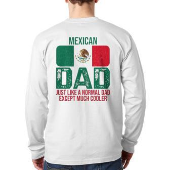 Mens Vintage Mexican Dad Mexico Flag For Father's Day Back Print Long Sleeve T-shirt | Mazezy