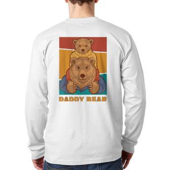 Mens Vintage Retro Daddy Bear Lovers Back Print Long Sleeve T-shirt | Mazezy