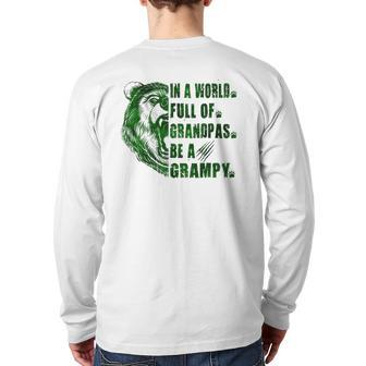 Mens In A World Full Of Grandpas Be A Grampy Father's Day Grampy Back Print Long Sleeve T-shirt | Mazezy DE