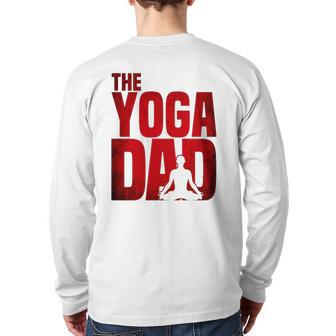 Mens Yoga Dad Meditation Namaste Father's Day Back Print Long Sleeve T-shirt | Mazezy
