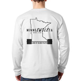 Minneswoleta Barbell Minnesota Gymer Back Print Long Sleeve T-shirt | Mazezy CA