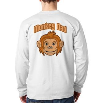 Monkey Dad Retro Vintage Comic Back Print Long Sleeve T-shirt | Mazezy