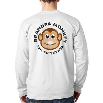 Monkey Grandpa Monkey Banana Matching Family Tee Back Print Long Sleeve T-shirt | Mazezy
