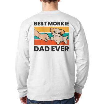 Morkie Papa Best Morkie Dad Ever Morkie Back Print Long Sleeve T-shirt | Mazezy