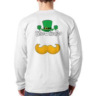 One Lucky Grandad Irish Proud Dad Grandpa St Patrick's Day Back Print Long Sleeve T-shirt | Mazezy DE