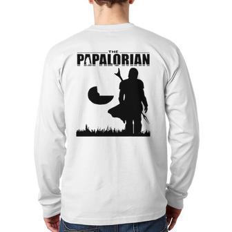 The Papalorian Dadalorian Fathers Day Costume Tee Back Print Long Sleeve T-shirt | Mazezy