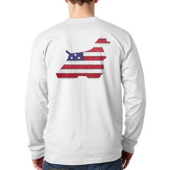 Patriotic American Cocker Spaniel Love Flag Vintage Back Print Long Sleeve T-shirt | Mazezy