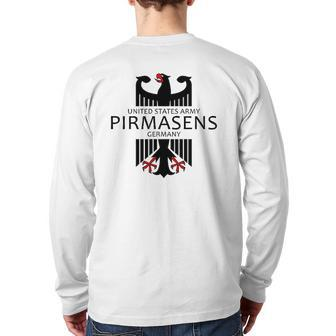 Pirmasens Germany United States Army Military Veteran Back Print Long Sleeve T-shirt | Mazezy