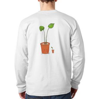 Plant Papa Gardening Lover Father's Day Back Print Long Sleeve T-shirt | Mazezy