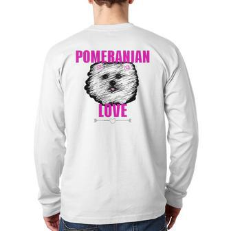 Pomeranian Dog Love Dog Owner Back Print Long Sleeve T-shirt | Mazezy