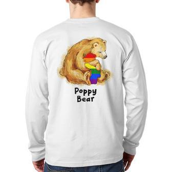 Poppy Bear Proud Dad Lgbt Gay Pride Lgbt Dad Back Print Long Sleeve T-shirt | Mazezy