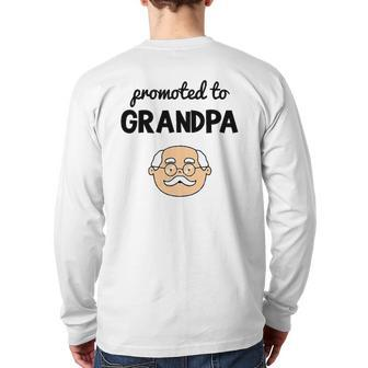 Promoted To Grandpa Grandfather Birth Announcement Back Print Long Sleeve T-shirt | Mazezy
