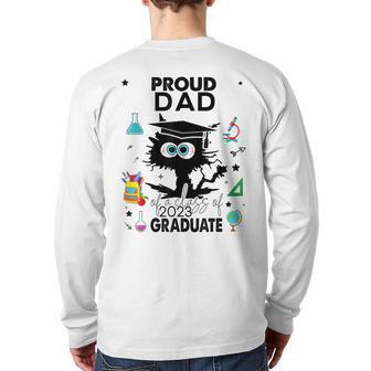 Proud Dad Of A Class Of 2023 Graduate Cool Black Cat Back Print Long Sleeve T-shirt | Mazezy