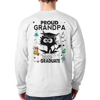 Proud Grandpa Of A Class Of 2023 Graduate Black Cat Back Print Long Sleeve T-shirt | Mazezy