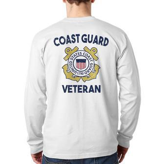 Proud Us Coast Guard Veteran Military Pride Veteran Back Print Long Sleeve T-shirt | Mazezy