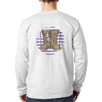 Purple Up Military Child Month Brat Born Resilient And Tough Back Print Long Sleeve T-shirt - Monsterry CA