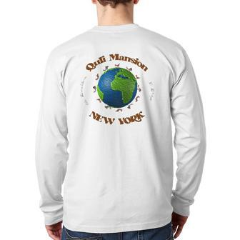 Quli Mansion Dog World New York Back Print Long Sleeve T-shirt | Mazezy