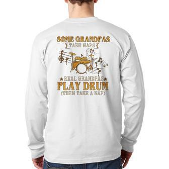 Real Grandpas Play Drum Back Print Long Sleeve T-shirt | Mazezy