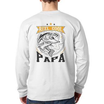 Reel Cool Papa Father's Day Idea Men Back Print Long Sleeve T-shirt | Mazezy