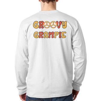 Retro Groovy Grampie Grandpa Family Matching Fathers Day Back Print Long Sleeve T-shirt | Mazezy
