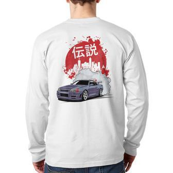 Retro Skyline Automotive Jdm Japanese Legend Tuning Car Back Print Long Sleeve T-shirt - Monsterry AU