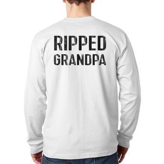 Ripped Grandpa Father's Day 1 Best Grandpa Ever Back Print Long Sleeve T-shirt | Mazezy DE