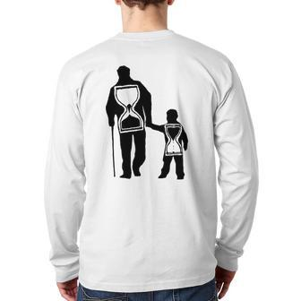 Sentimental Father S Time Is Precious Back Print Long Sleeve T-shirt | Mazezy
