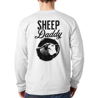 Sheep Daddy Father Dad Sheep Back Print Long Sleeve T-shirt | Mazezy