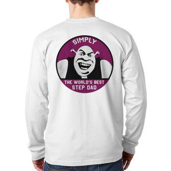 Simply The World Best Step Dad Purple Back Print Long Sleeve T-shirt | Mazezy
