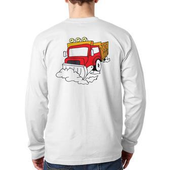 Snowplow Truck Snow Plough Digger Toddler Back Print Long Sleeve T-shirt | Mazezy