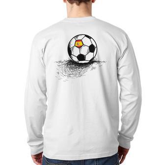 Spain Soccer Ball Flag Jersey Spanish Football Back Print Long Sleeve T-shirt - Monsterry