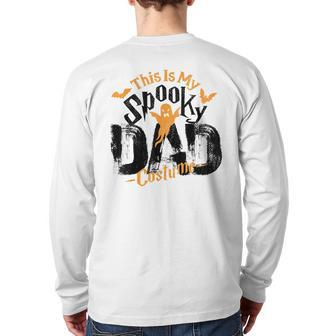 Spooky Dad Halloween Costume For Daddy Grandpa Husband Uncle Back Print Long Sleeve T-shirt | Mazezy CA