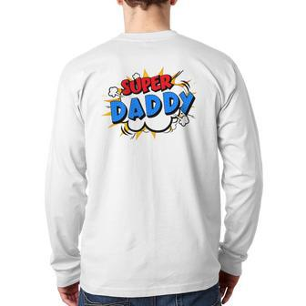 Super Daddy Cartoon Bubble Retro Comic Style Back Print Long Sleeve T-shirt | Mazezy