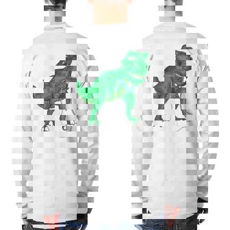 T-Rex Hates Jump Rope Cute Love Dinosaurs Gym Back Print Long Sleeve T-shirt | Mazezy